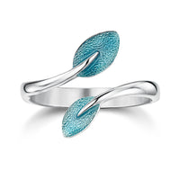 Rowan Leaves Ring in Sage Enamel by Sheila Fleet Jewellery