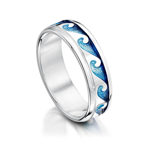 Sterling Silver Breckon Ring in Pentland Enamel by Sheila Fleet Jewellery