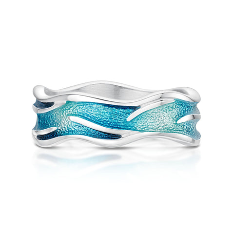 Sea Motion Ring in Tempest Enamel by Sheila Fleet Jewellery