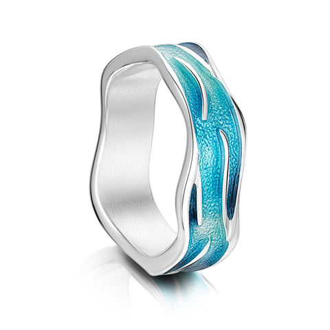 Sea Motion Ring in Tempest Enamel by Sheila Fleet Jewellery
