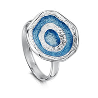Brodgar Eye Enamelled Ring in Sterling Silver by Sheila Fleet Jewellery