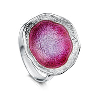 Lunar Bright Ring in Hot Pink Enamel by Sheila Fleet Jewellery