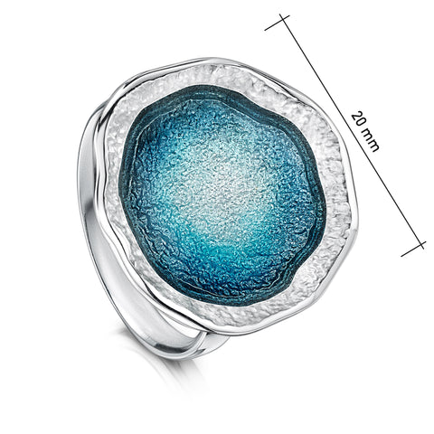 Lunar Ring in Lichen Enamel by Sheila Fleet Jewellery