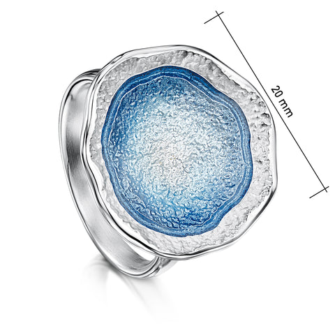 Lunar Enamel Ring in Sterling Silver by Sheila Fleet Jewellery