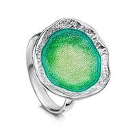 Lunar Bright Ring in Spring Green Enamel by Sheila Fleet Jewellery