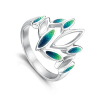 Seasons Sterling Silver Ring in Spring Enamel by Sheila Fleet Jewellery