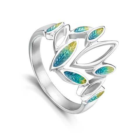 Seasons Sterling Silver Ring in Summer Enamel by Sheila Fleet Jewellery