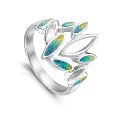 Seasons Sterling Silver Ring in Summer Enamel by Sheila Fleet Jewellery
