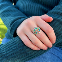Seasons Sterling Silver Ring in Spring Enamel by Sheila Fleet Jewellery