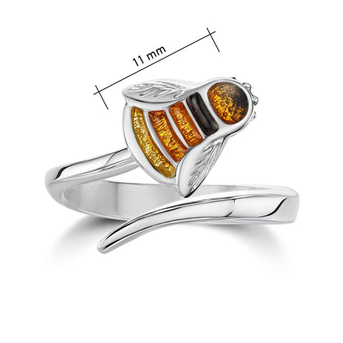 Great Yellow Bumblebee Ring in Sterling Silver by Sheila Fleet Jewellery