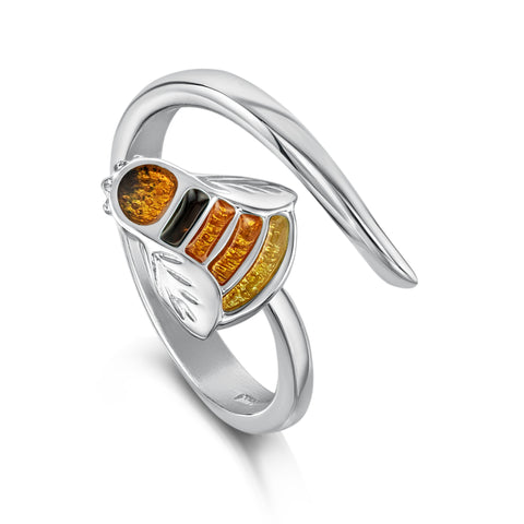 Great Yellow Bumblebee Ring in Sterling Silver by Sheila Fleet Jewellery