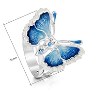 Holly Blue Butterfly Enamel Cocktail Ring by Sheila Fleet Jewellery