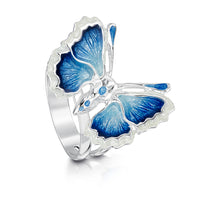 Holly Blue Butterfly Enamel Cocktail Ring by Sheila Fleet Jewellery