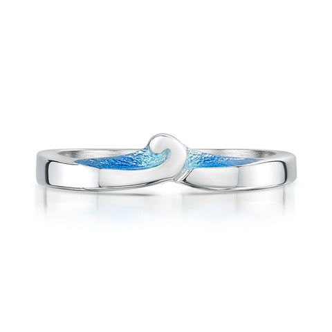 New Wave Ring in Light Ocean Enamel by Sheila Fleet Jewellery