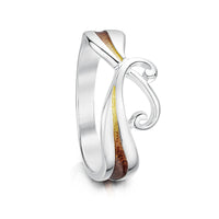 New Wave Sterling Silver Ring in Flame Enamel by Sheila Fleet Jewellery