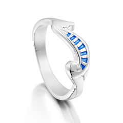 Pictish Seahorse Ring in Sapphire Enamel by Sheila Fleet Jewellery