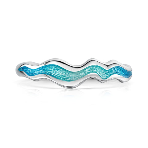 River Ripples Sterling Silver Ring in Shallows Enamel by Sheila Fleet Jewellery