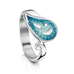 Paisley Leaf Enamel Ring in Verdi Enamel by Sheila Fleet Jewellery