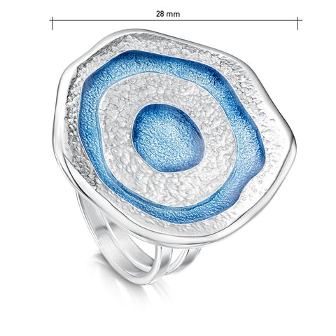 Brodgar Eye Enamelled Dress Ring in Sterling Silver by Sheila Fleet Jewellery