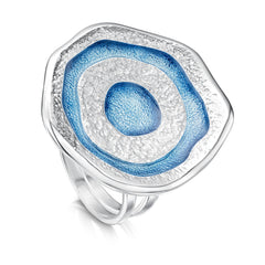 Brodgar Eye Enamelled Dress Ring in Sterling Silver by Sheila Fleet Jewellery