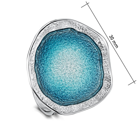 Lunar Dress Ring in Lichen Enamel by Sheila Fleet Jewellery