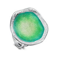 Lunar Bright Dress Ring in Spring Green Enamel by Sheila Fleet Jewellery
