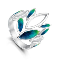 Seasons Large Sterling Silver Ring in Spring Enamel by Sheila Fleet Jewellery