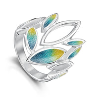 Seasons Large Sterling Silver Ring in Summer Enamel by Sheila Fleet Jewellery
