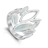 Seasons Large Sterling Silver Ring in Winter Enamel by Sheila Fleet Jewellery