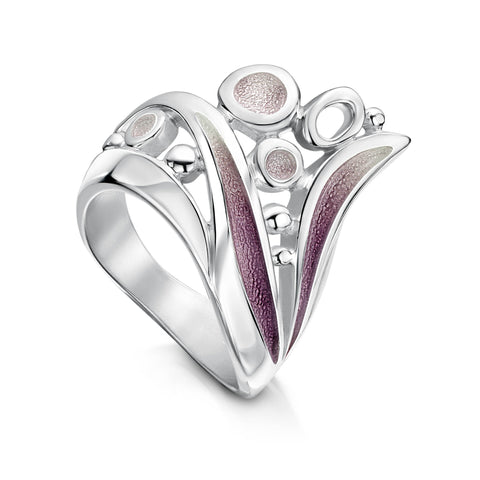 Arctic Stream Large Ring in Champagne Enamel by Sheila Fleet Jewellery