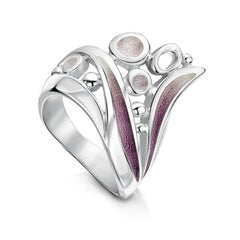 Arctic Stream Large Ring in Champagne Enamel by Sheila Fleet Jewellery