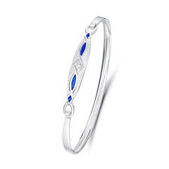 Sweetheart CZ Hinged Bangle in Electric Enamel by Sheila Fleet Jewellery
