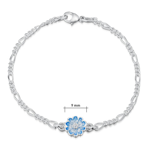 Primula Scotica 1-flower Cubic Zirconia Bracelet in Forget-Me-Not Blue