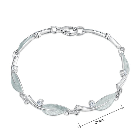Rowan Cubic Zirconia Bracelet in Frost Enamel