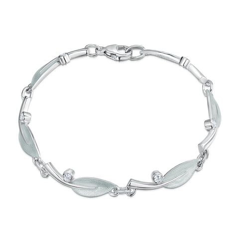 Rowan Cubic Zirconia Bracelet in Frost Enamel