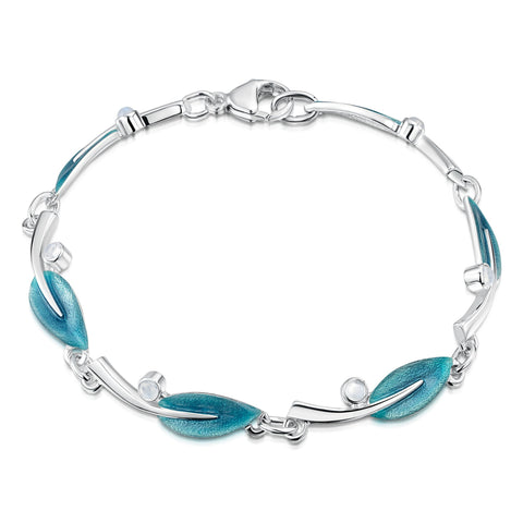 Rowan Moonstone Bracelet in Sage Enamel