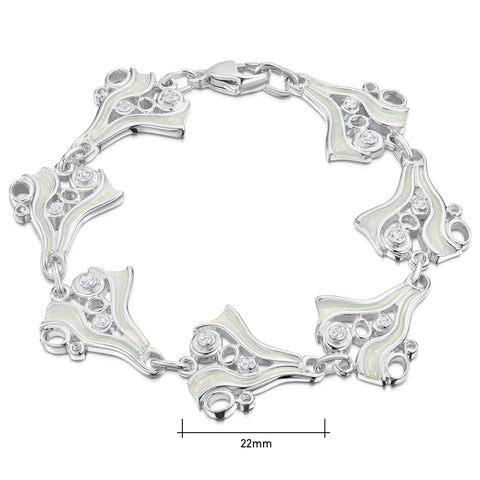 Arctic Stream 7-link Droplet Bracelet in Opalescent Enamel by Sheila Fleet Jewellery