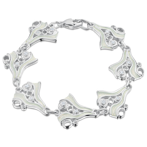 Arctic Stream 7-link Droplet Bracelet in Opalescent Enamel by Sheila Fleet Jewellery