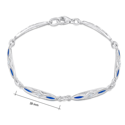 Sweetheart CZ Bracelet in Electric Enamel by Sheila Fleet Jewellery