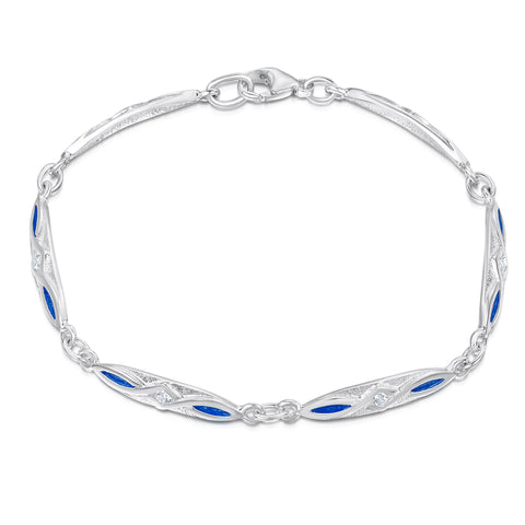 Sweetheart CZ Bracelet in Electric Enamel by Sheila Fleet Jewellery