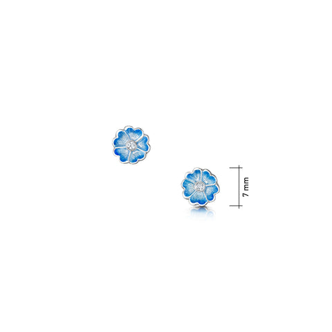 Primula Scotica Petite CZ Stud Earrings in Forget-Me-Not Blue
