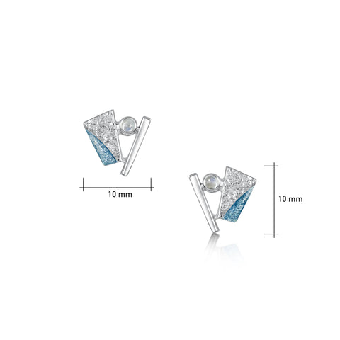 Standing Stones Petite Enamel Stud Earrings with Moonstone by Sheila Fleet Jewellery