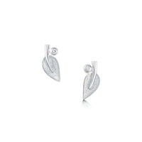 Rowan Small Stud Earrings in Frost Enamel with Cubic Zirconia
