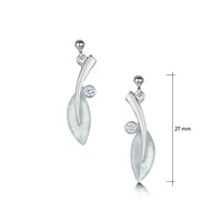 Rowan Drop Earrings in Frost Enamel with Cubic Zirconia