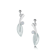Rowan Drop Earrings in Frost Enamel with Cubic Zirconia