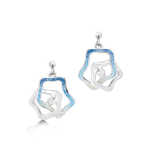Tidal Islands Cubic Zirconia Drop Earrings with Cubic Zirconia by Sheila Fleet Jewellery