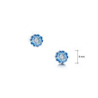 Primula Scotica Small CZ Stud Earrings in Forget-Me-Not Blue by Sheila Fleet Jewellery