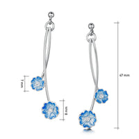 Primula Scotica Small 2-flower CZ Drop Earrings in Forget-Me-Not Blue by Sheila Fleet Jewellery