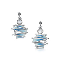 Moonlight Enamel Drop Earrings with Moonstone & CZ by Sheila Fleet Jewellery