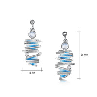 Moonlight Slim Enamel Earrings with Moonstone & CZ by Sheila Fleet Jewellery